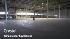  Presentation with empty - Beautiful slides featuring industrial warehouse - large empty storehouse backdrop and a dark gray colored foreground