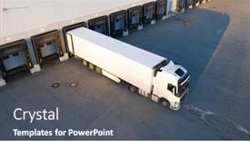  Presentation with emissions - Slide set featuring industrial-warehouse-with-white-truck background and a dark gray colored foreground