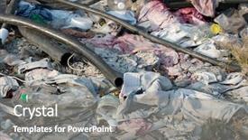  Presentation with industrial waste - Cool new presentation design with industrial waste - big pile of rubbish backdrop and a  colored foreground