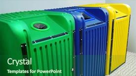  Presentation with yellow green - Theme featuring industrial waste - green blue and yellow recycling background and a forest green colored foreground