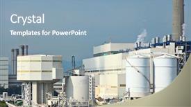  Presentation with industry - Slides consisting of industrial waste - industry plant background and a light blue colored foreground