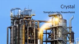  Presentation with toxic elements - Presentation with industrial waste water cleaning plant background and a light blue colored foreground