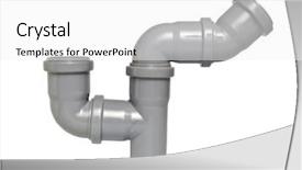  Presentation with sewer - Cool new presentation theme with industrial water piping - composition from plastic sewer pipes backdrop and a white colored foreground