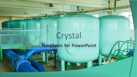  Presentation with water filtration - Presentation theme with industrial-water-purification-system background and a arctic colored foreground