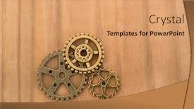  Presentation with copper - Amazing slide deck having industrial-wheels-in-copper backdrop and a coral colored foreground