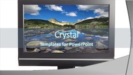  Presentation with displaying - Presentation theme having industrial widescreen - lcd tv displaying a beautiful background and a ocean colored foreground