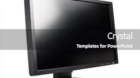  Presentation with flat - Presentation enhanced with industrial widescreen - modern flat screen lcd monitor background and a black colored foreground