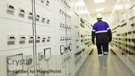  Presentation with industrial power - Audience pleasing slide deck consisting of industrial-worker-at-power-energy backdrop and a light gray colored foreground