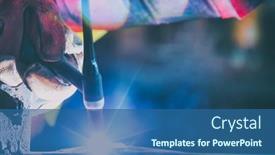  Presentation with steel factory - Slide deck with industrial-worker-at-the-factory background and a ocean colored foreground