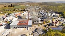  Presentation with industrial zone - Slide set featuring industrial zone and technology park background and a coral colored foreground