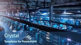  Presentation with industrial zone - Audience pleasing PPT theme consisting of industrial zone background manufacturing facility backdrop and a ocean colored foreground