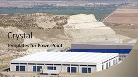  Presentation with industrial zone - Beautiful theme featuring industrial zone in la muela backdrop and a mint green colored foreground