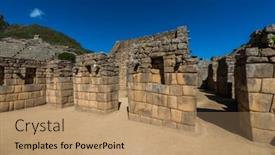  Presentation with industrial zone - Slides having industrial-zone-machu-picchu-incas background and a coral colored foreground