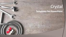 Presentation with plumber - Audience pleasing presentation theme consisting of hose industry - plumber's items on textured background backdrop and a gray colored foreground