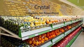  Presentation with price - Theme consisting of retail industry - shelf with fruits tm's removed background and a gold colored foreground