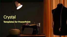  Presentation with apparel industry - Slide deck featuring apparel industry - vintage sewing machine in tailor's background and a wine colored foreground