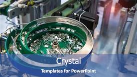  Presentation with machine assembly - Presentation design featuring industry 4 0 - industrial machine robot in assembly background and a ocean colored foreground