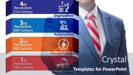  Presentation with industry - Colorful PPT theme enhanced with industry-4-0-concept backdrop and a ocean colored foreground