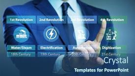  Presentation with industry - Colorful PPT layouts enhanced with industry-4-0-concept backdrop and a ocean colored foreground