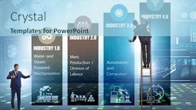  Presentation with industry - Slide deck featuring industry-4-0-concept background and a light blue colored foreground