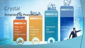 Presentation with industry - PPT layouts enhanced with industry-4-0-concept background and a light blue colored foreground