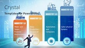  Presentation with industry - Presentation design featuring industry-4-0-concept background and a light blue colored foreground