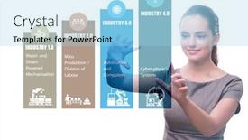  Presentation with industry - Cool new PPT layouts with industry-4-0-concept backdrop and a light blue colored foreground