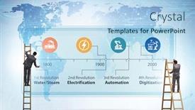  Presentation with industry - Beautiful presentation design featuring industry-4-0-concept backdrop and a light blue colored foreground