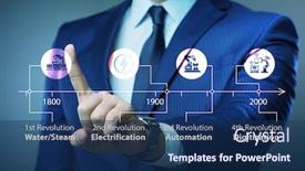  Presentation with industry - Beautiful presentation theme featuring industry-4-0-concept backdrop and a navy blue colored foreground