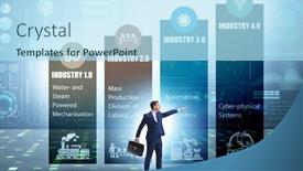  Presentation with industry - Colorful slides enhanced with industry-4-0-concept backdrop and a light blue colored foreground