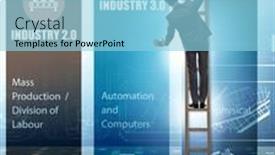  Presentation with industry - Slides with industry-4-0-concept background and a light blue colored foreground