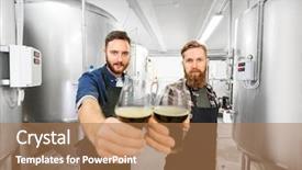  Presentation with craft beer - Presentation theme having industry analysis - alcohol production manufacture business background and a coral colored foreground