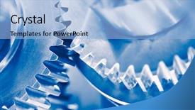  Presentation with gear - Slides featuring industry background with blue gear background and a light blue colored foreground