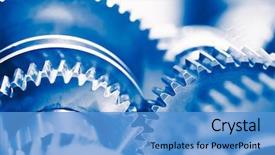  Presentation with gear wheels - Cool new PPT theme with industry background with blue gear backdrop and a teal colored foreground