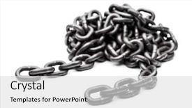  Presentation with steel industry - Beautiful presentation theme featuring industry cargo lifting metal chain backdrop and a light gray colored foreground
