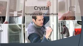  Presentation with working - Amazing slides having industry collage - glazier working backdrop and a mint green colored foreground