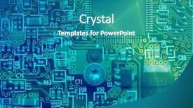  Presentation with high technology - Beautiful presentation theme featuring industry collage - high technology - computer electronics backdrop and a teal colored foreground