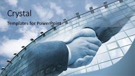  Presentation with partnership - Presentation theme featuring industry collage - partnership background and a light blue colored foreground