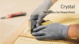  Presentation with furniture industry - Beautiful slide set featuring industry concept - assembler with staple backdrop and a lemonade colored foreground