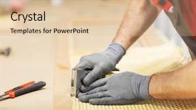  Presentation with furniture industry - Theme consisting of industry concept - assembler with staple background and a lemonade colored foreground