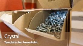  Presentation with manufacture - Audience pleasing PPT theme consisting of industry concept - screws in cardboard backdrop and a  colored foreground