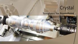  Presentation with shaft - PPT layouts consisting of industry cutting steel metal shaft background and a coral colored foreground