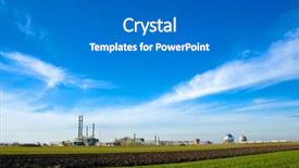  Presentation with refinery - Cool new presentation theme with industry enviornment - part of refinery backdrop and a gray colored foreground