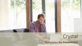  Presentation with lunch - Audience pleasing slide deck consisting of breakout - businessman having working lunch backdrop and a gray colored foreground