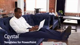  Presentation with relaxation - Beautiful theme featuring breakout - businessmen working on sofas backdrop and a wine colored foreground