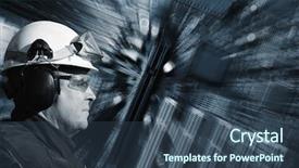  Presentation with industrial engineer - Amazing PPT theme having industry internet - industrial engineer set backdrop and a ocean colored foreground