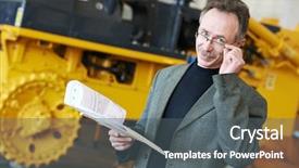  Presentation with manufacturing industry - Beautiful slides featuring industry machinery assembling on production backdrop and a gray colored foreground