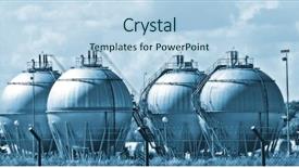  Presentation with fuel storage - Cool new presentation design with oil storage tanks - fuel tank in the refinery backdrop and a light blue colored foreground
