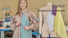  Presentation with design fashion - Slide set consisting of industry-of-fashion-fashion-design background and a coral colored foreground