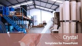  Presentation with digital industry - Presentation featuring industry paper - businessman in suit using digital background and a coral colored foreground